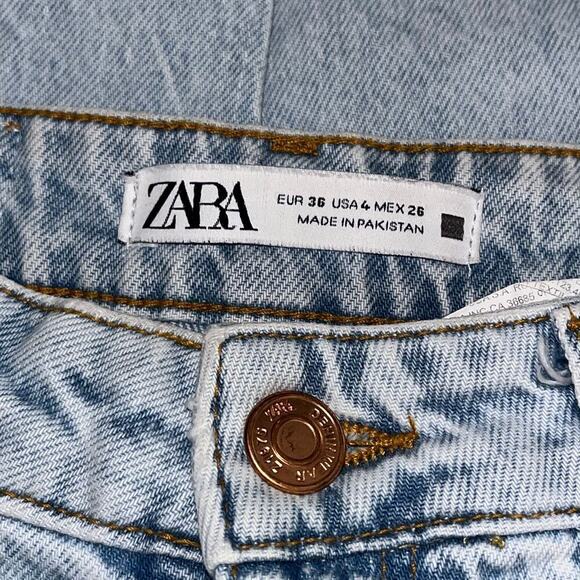Zara Light Denim Straight Leg Ankle Length Jeans | Women’s Size 4 - Picture 5 of 7